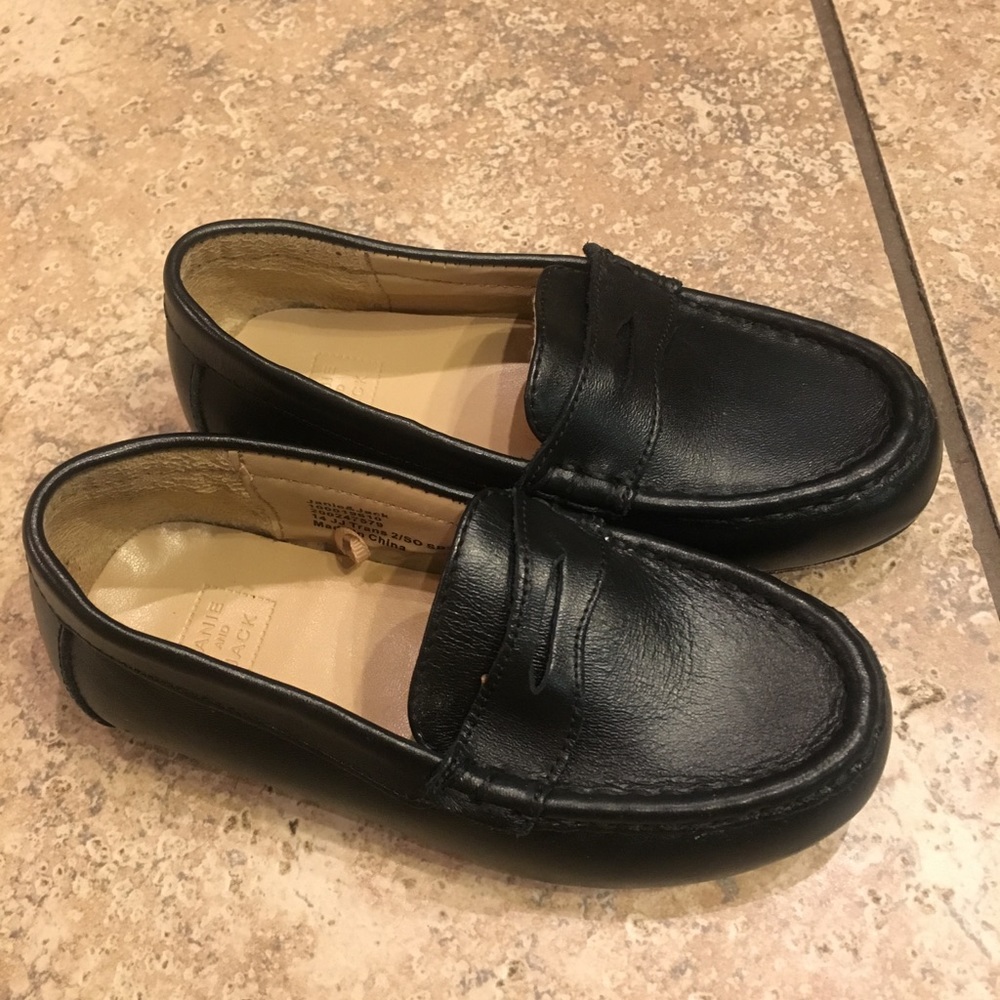 Janie and Jack black loafers dress shoes sz 8